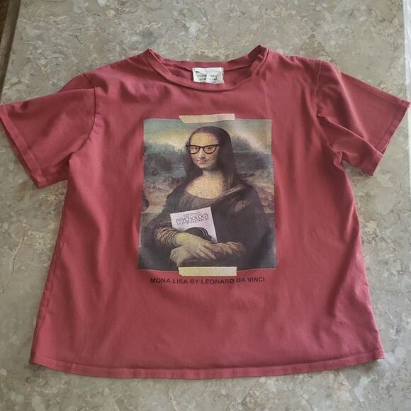 French Pastry Mona Lisa Short Sleeve Graphic Tee-Shirt - Picture 4 of 9